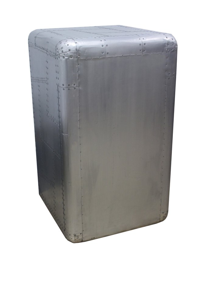 32" Silver Aviator Aluminum Two Drawer Filing Cabinet