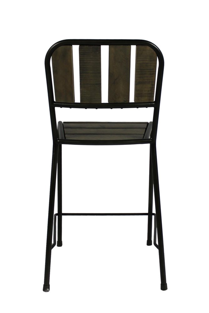 Five Piece Brown and Black Square Solid Wood Dining Set with Four Chairs