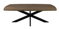 Nine Piece Gray and Black Solid Wood Dining Set with Eight Chairs on a white background