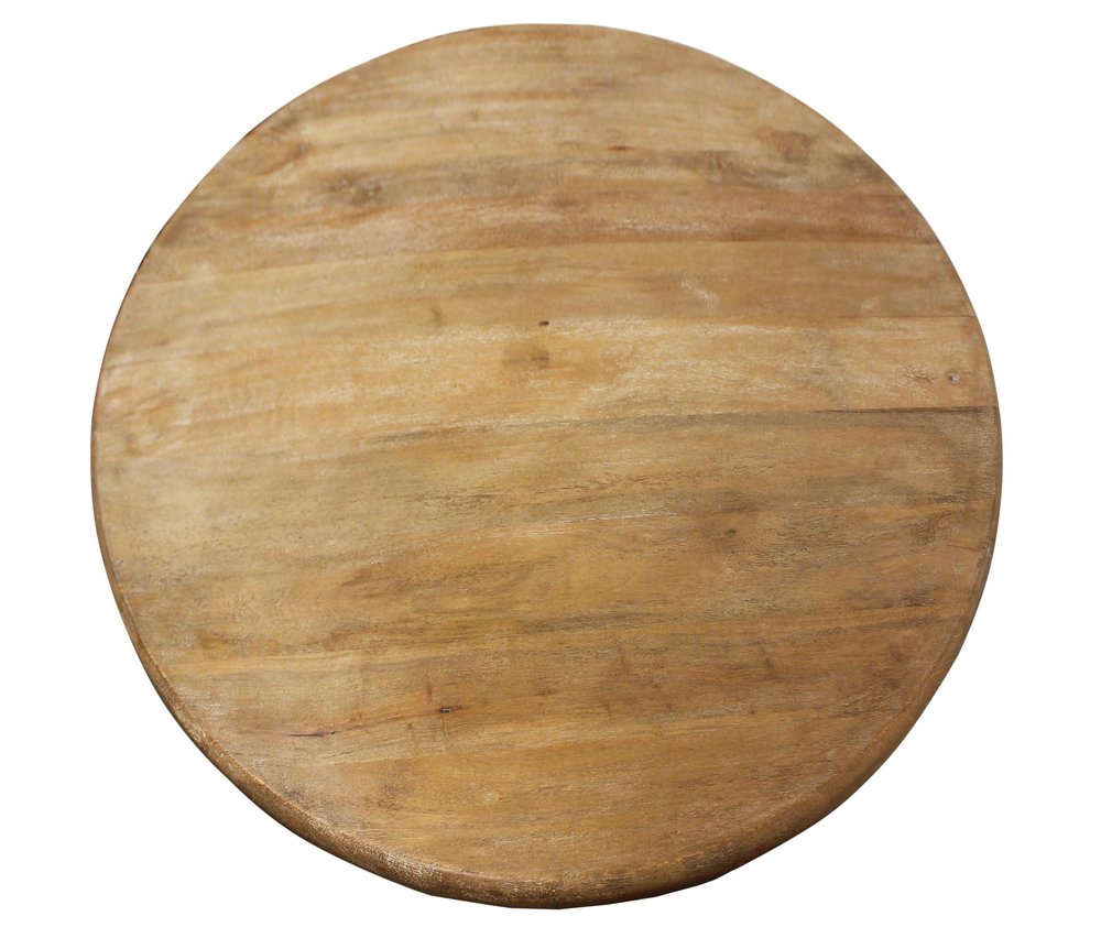 Five Piece Natural Round Solid Wood Dining Set with Four Chairs