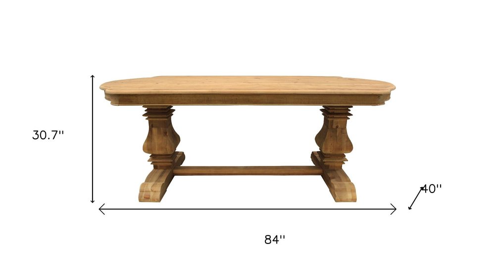 Nine Piece Natural Solid Wood Dining Set with Eight Chairs on a white background