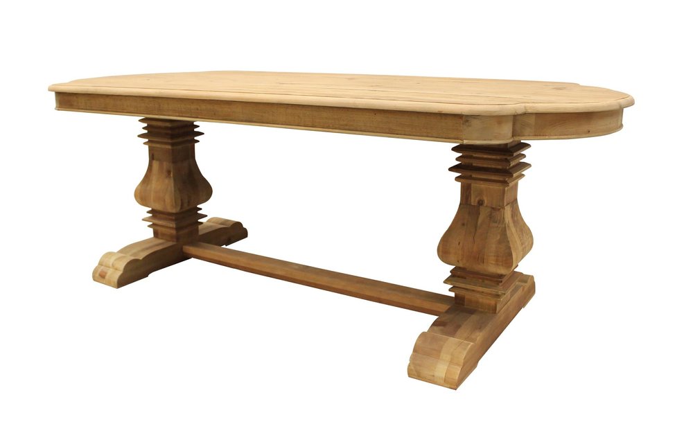 Nine Piece Natural Solid Wood Dining Set with Eight Chairs