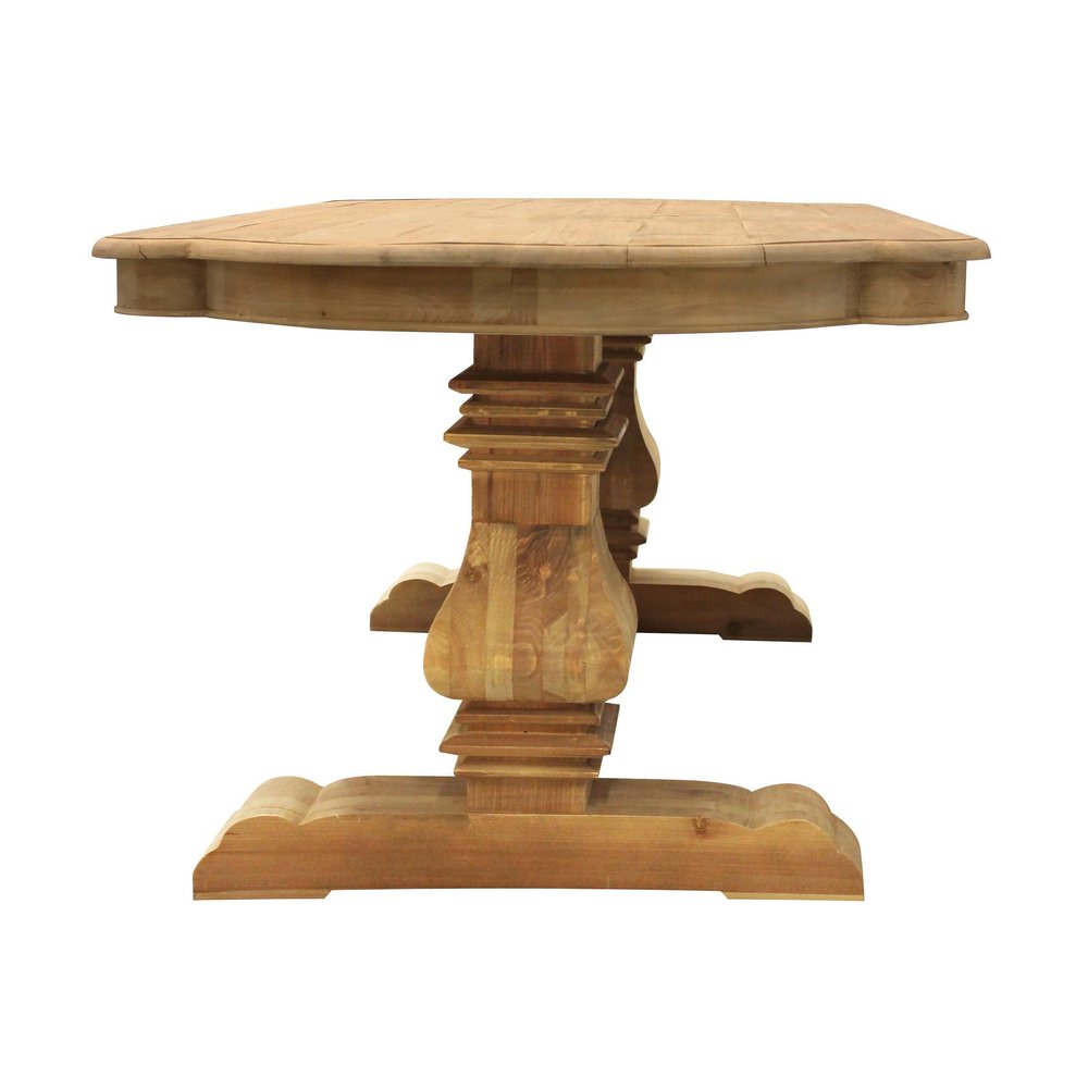 Nine Piece Natural Solid Wood Dining Set with Eight Chairs