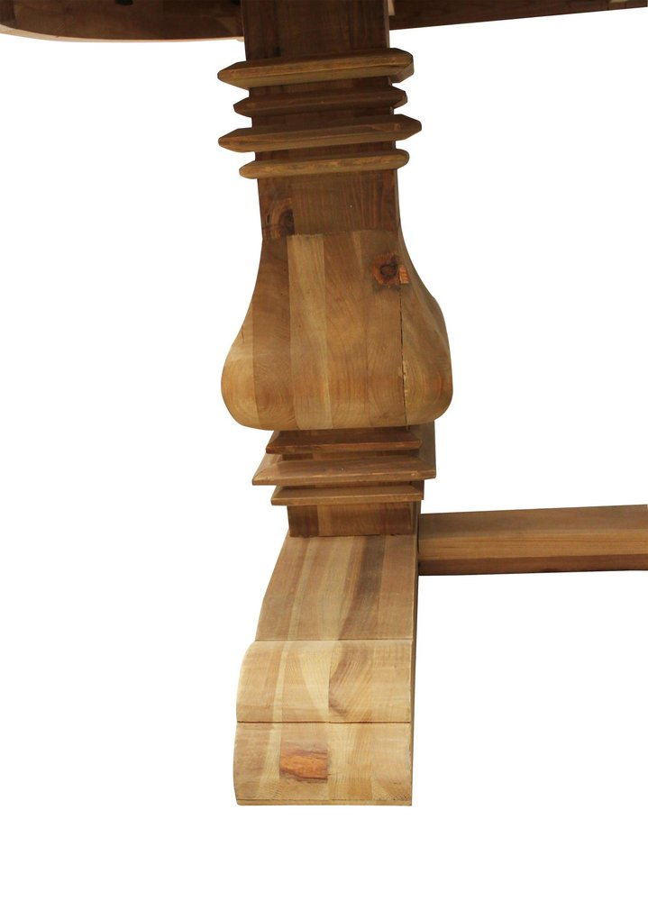 Nine Piece Natural Solid Wood Dining Set with Eight Chairs