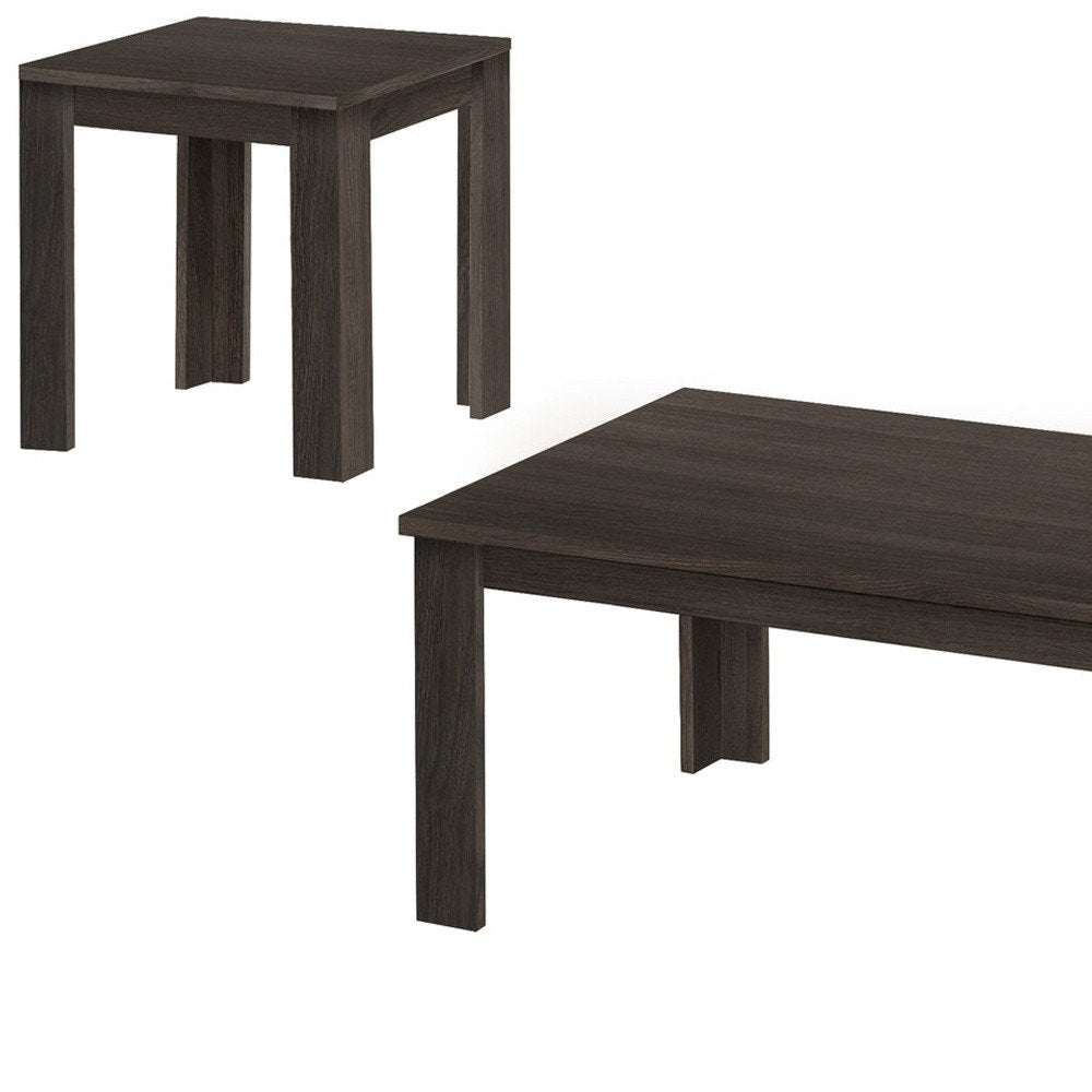 Set of Three 44" Oak Coffee Table on a white background