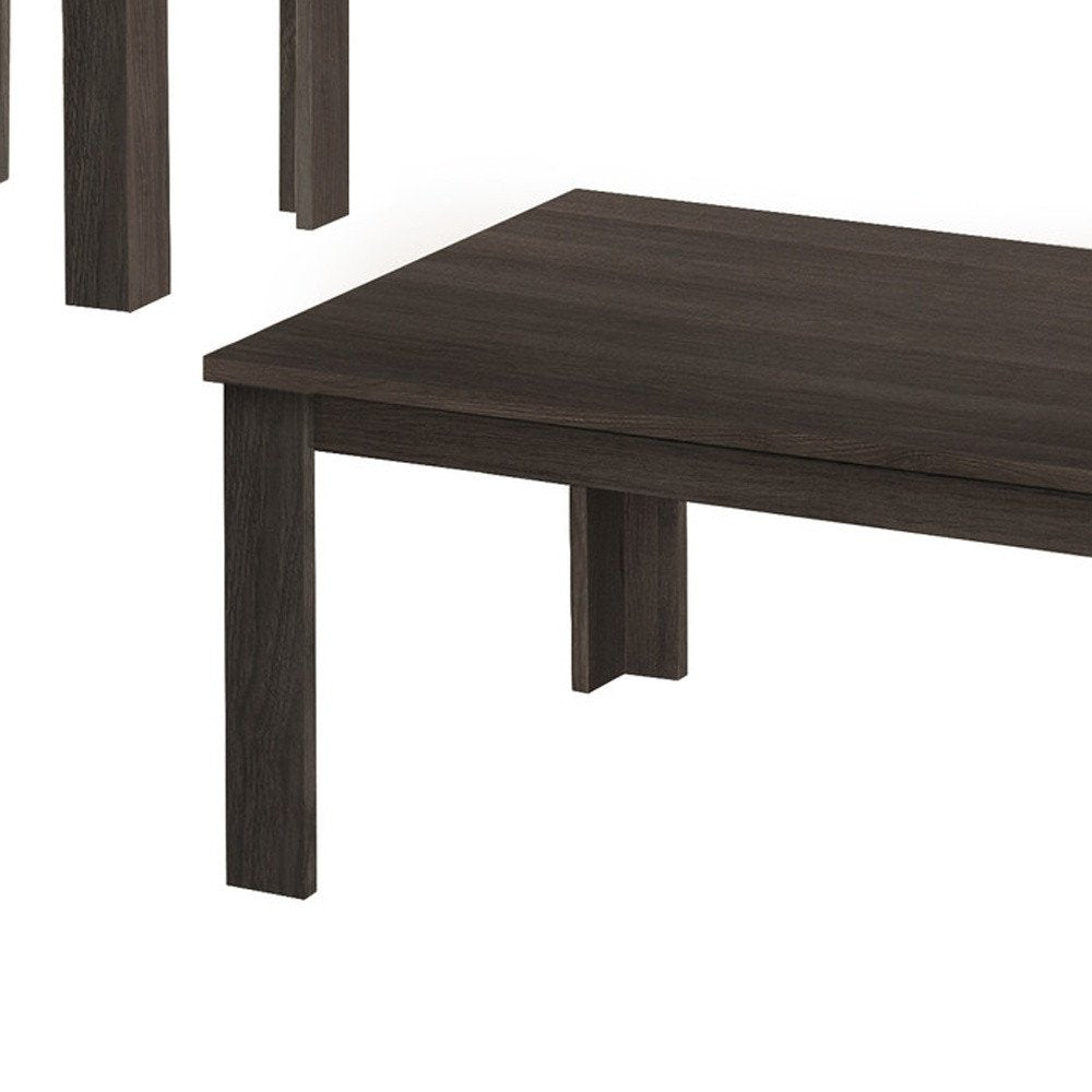 Set of Three 44" Oak Coffee Table on a white background