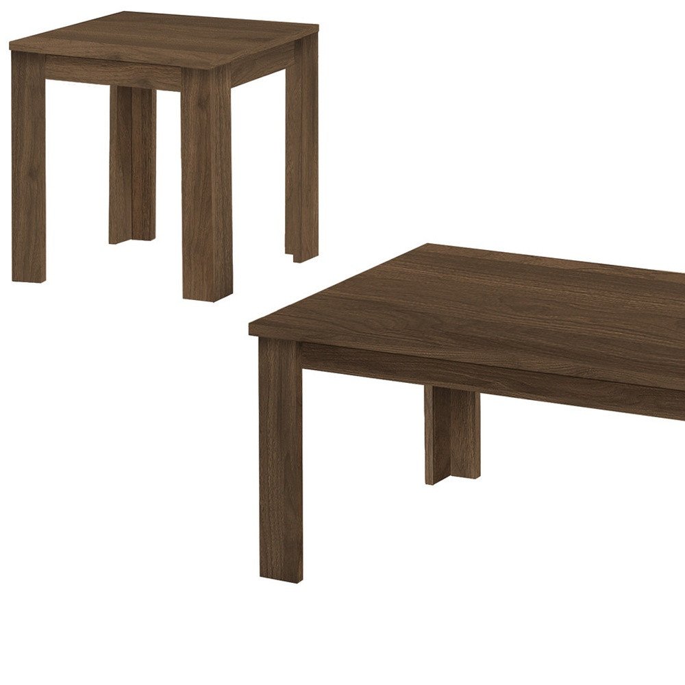 Set of Three 44" Dark Brown Coffee Table on a white background