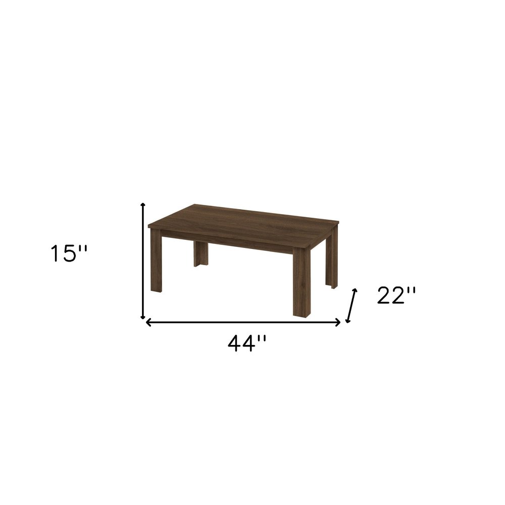 Set of Three 44" Dark Brown Coffee Table on a white background
