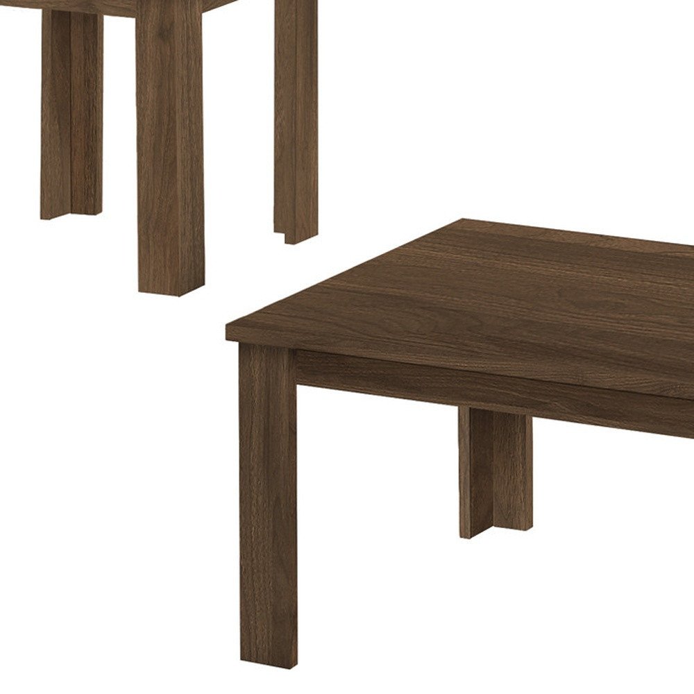 Set of Three 44" Dark Brown Coffee Table on a white background