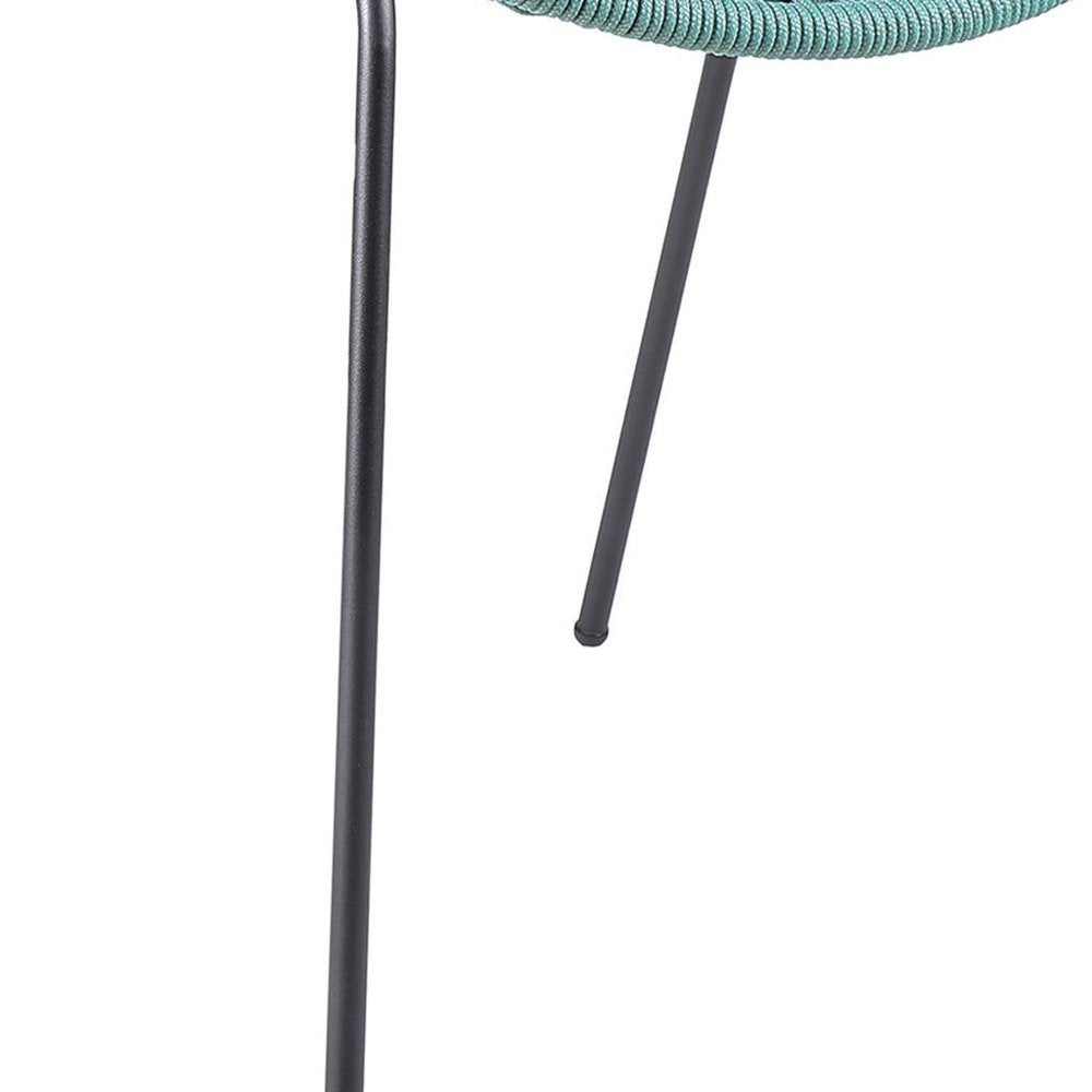 Set of Two 25" Green Metal Outdoor Dining Chair
