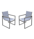 Set of Two 22" Light Gray Metal Outdoor Dining Chair
