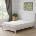 White Shiplap Texture Distressed Solid Wood Twin Bed Frame