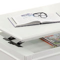 48" White Wood Lift Top Solid Coffee Table With Two Drawers