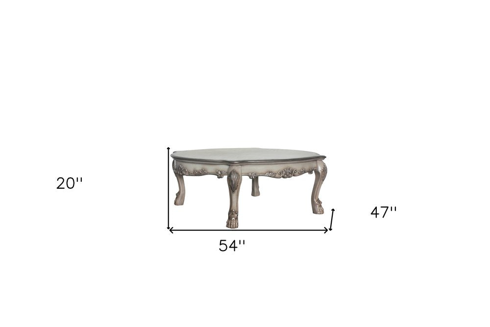 54" Bone Wood Coffee Table