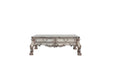 57" Bone Wood Coffee Table With Two Drawers