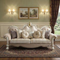 93" Pearl Velvet Sofa And Toss Pillows