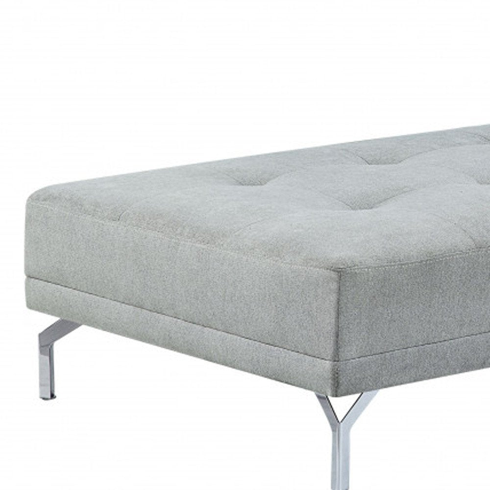 74" Gray Velvet Convertible Futon Sofa With Toss Pillow on a white background