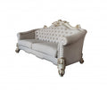 89" Ivory Velvet Sofa And Toss Pillows With Pearl Legs on a white background