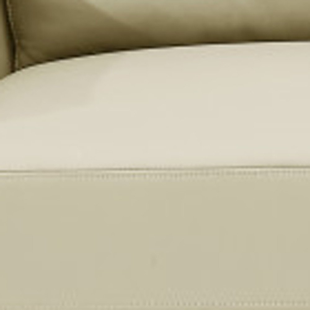 90" Gray Italian Leather Sofa With Silver Legs