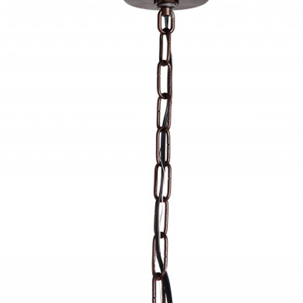 Brown Sputnik Twelve Light Metal Chandelier on a white background