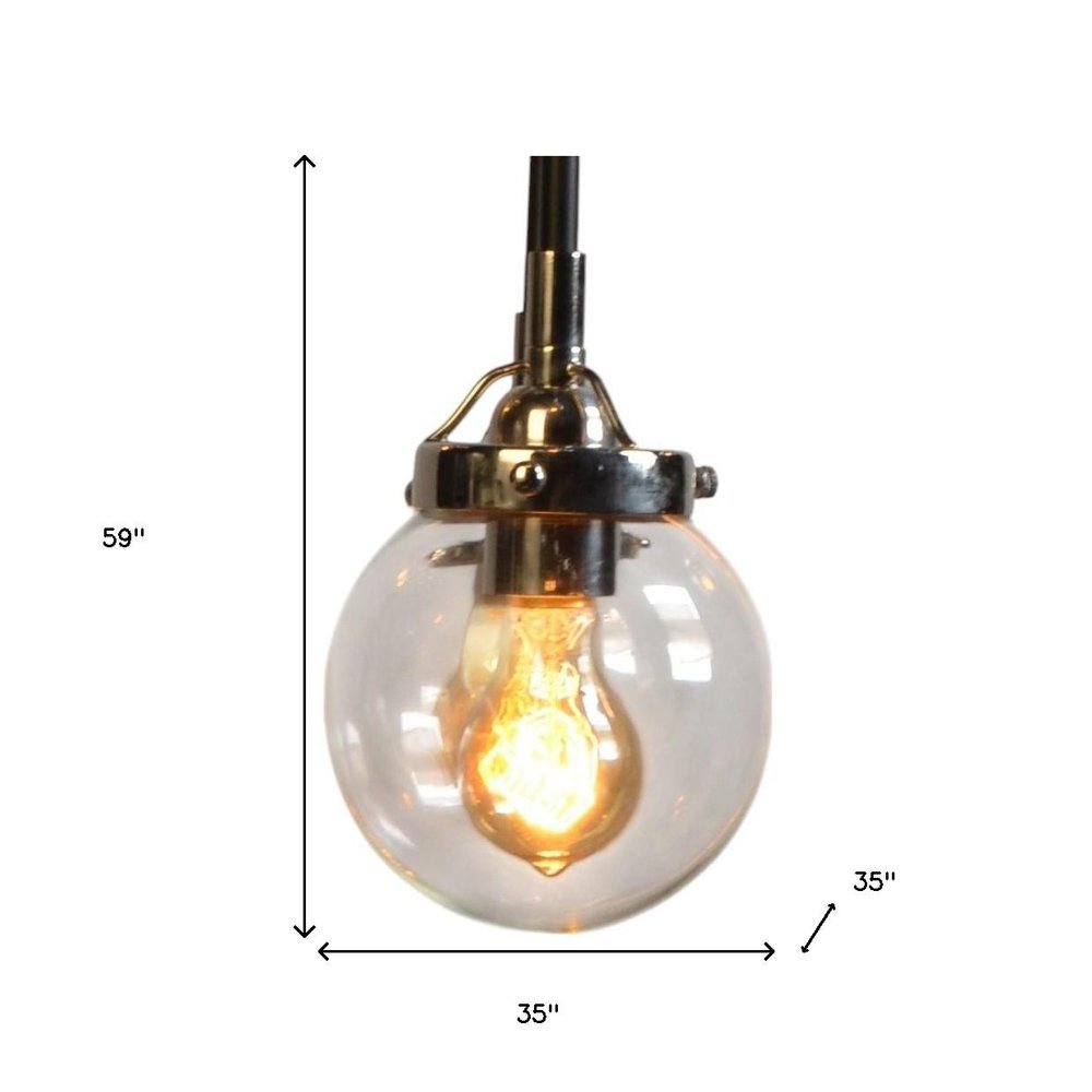 Silver Sputnik Eight Light Metal Chandelier With Clear Shades on a white background