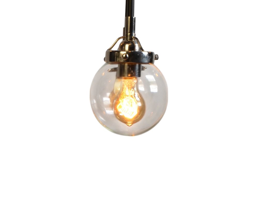 Silver Sputnik Eight Light Metal Chandelier With Clear Shades on a white background
