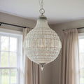 Silver Unique Statement Metal and Crystal Glass Chandelier With Clear Shades