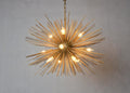 Gold Sputnik Twelve Light Metal Chandelier