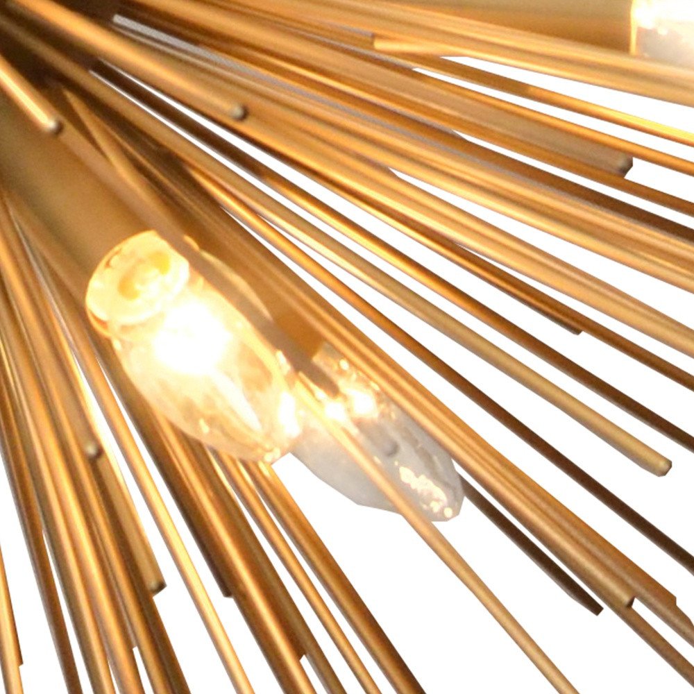 Gold Sputnik Twelve Light Metal Chandelier