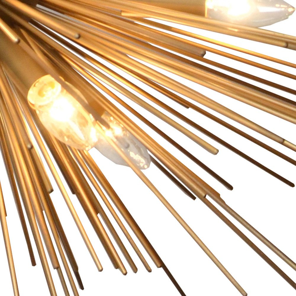 Gold Sputnik Twelve Light Metal Chandelier
