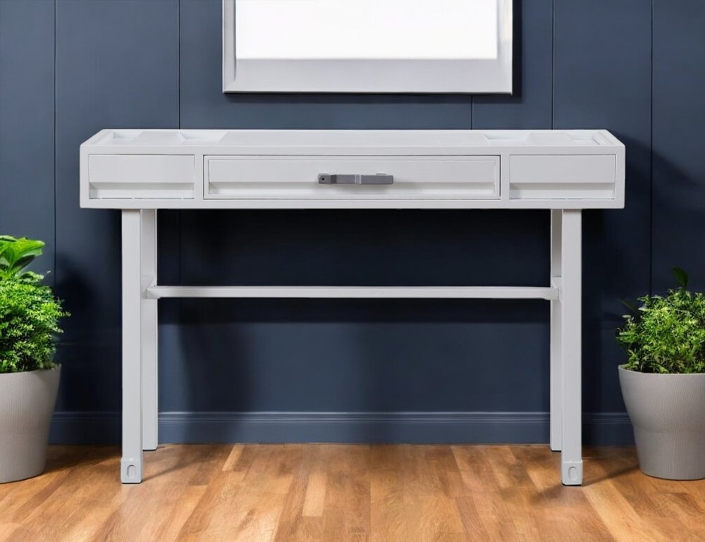 47" White Iron Vanity Table.