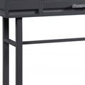 47" Gunmetal Iron And Wood Vanity Table. Vanity table in charcoal metal.