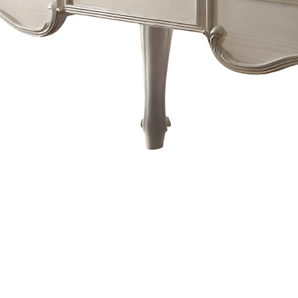 72" White Wood Executive Desk With Three Drawers on a white background