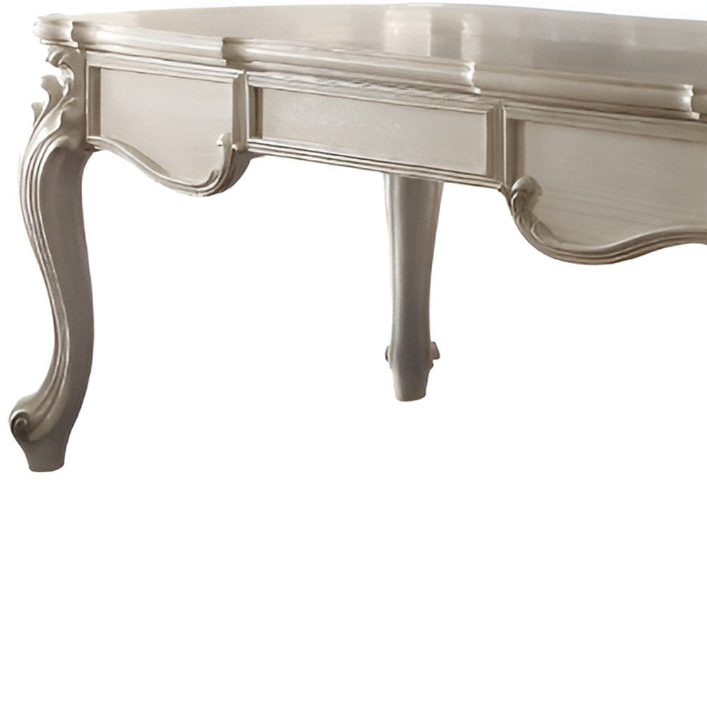 72" White Wood Executive Desk With Three Drawers on a white background
