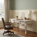 72" White Wood Executive Desk With Three Drawers
