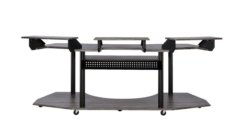 83" Black Music Recording Studio Desk on a white background