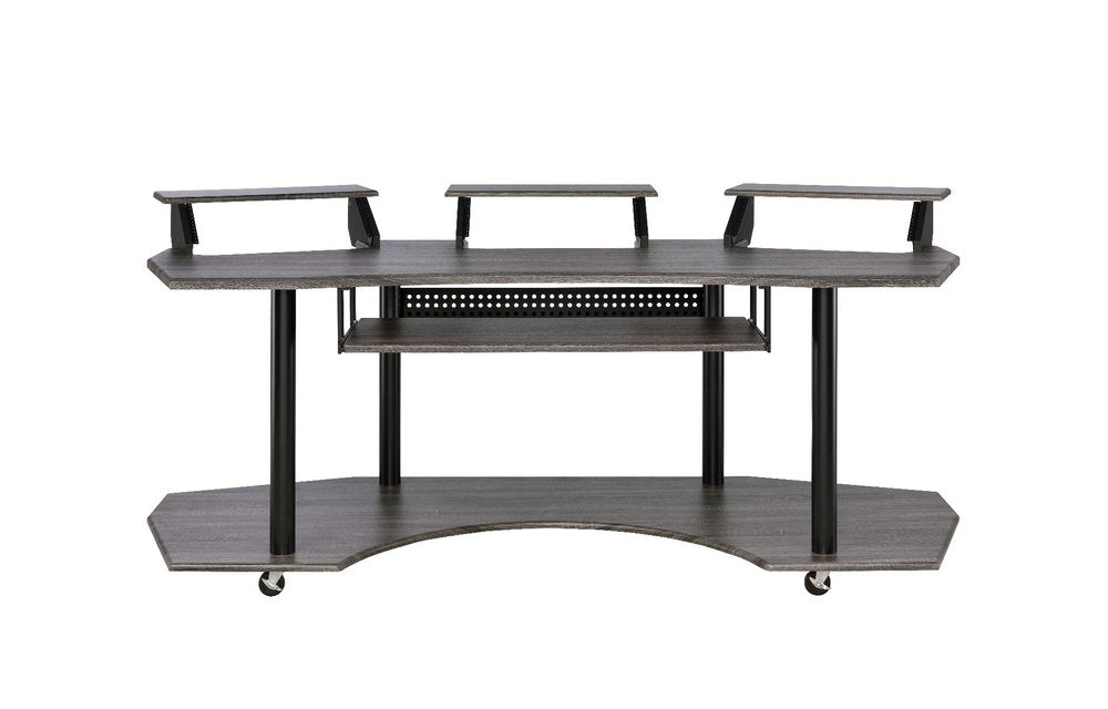 83" Black Music Recording Studio Desk on a white background