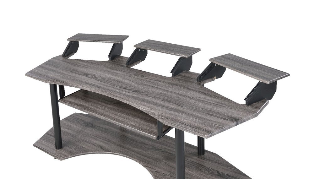 83" Black Music Recording Studio Desk on a white background