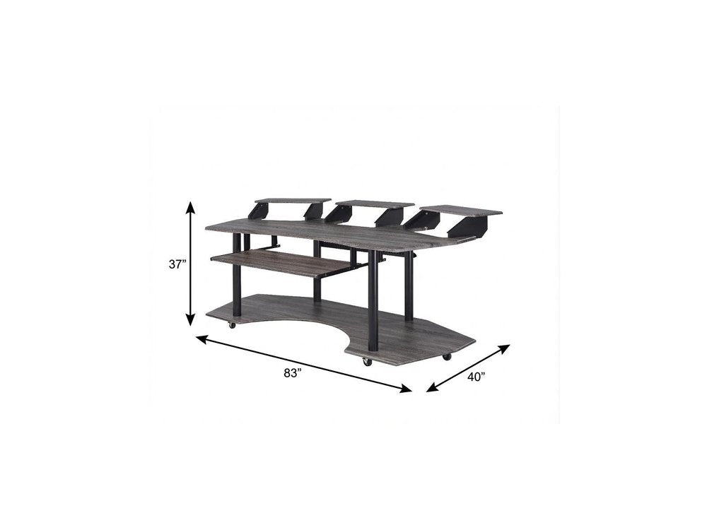 83" Black Music Recording Studio Desk