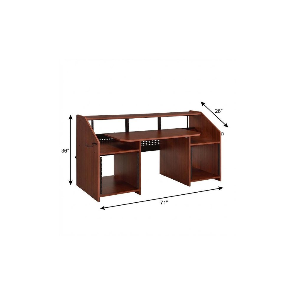 71" Brown Music Desk on a white background
