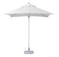 8' White Polyester Square Market Patio Umbrella on a white background
