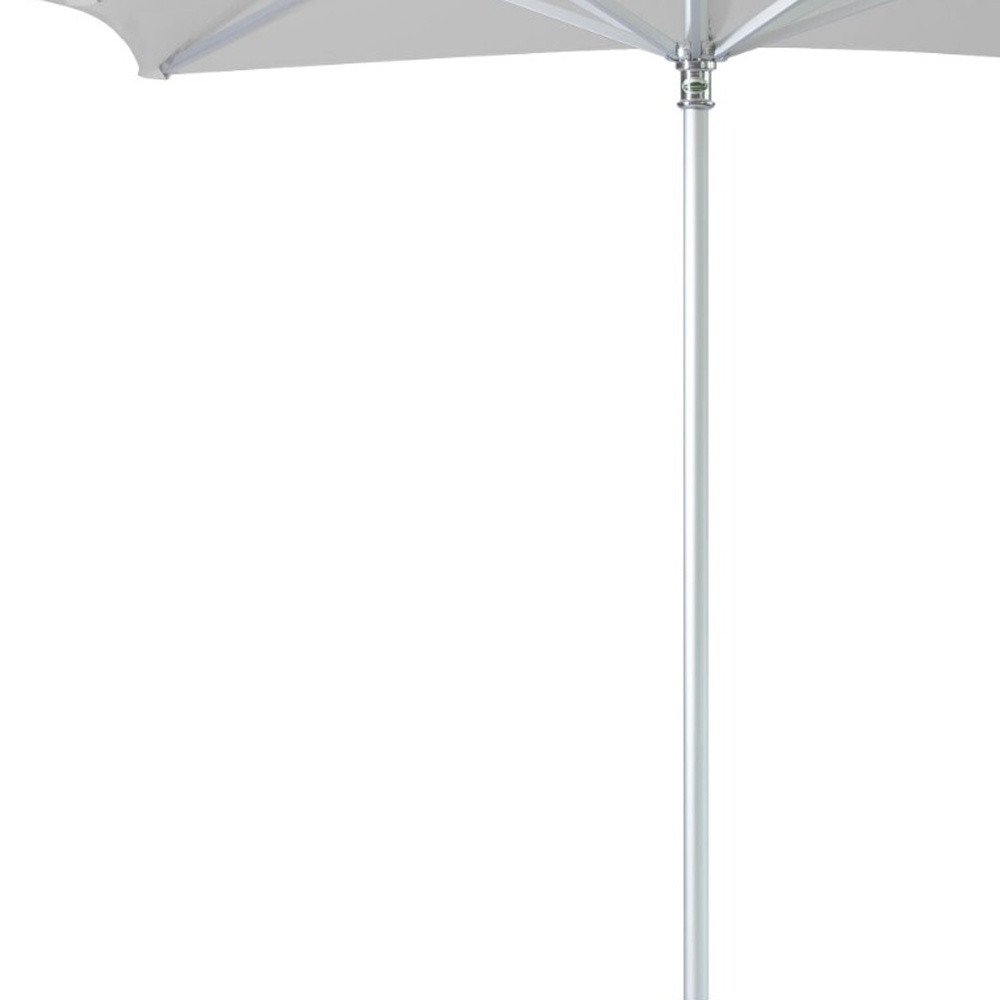 8' White Polyester Square Market Patio Umbrella on a white background