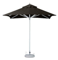 8' Black Polyester Square Market Patio Umbrella on a white background