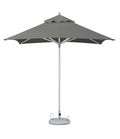 8' Charcoal Polyester Square Market Patio Umbrella on a white background
