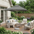 8' Charcoal Polyester Square Market Patio Umbrella