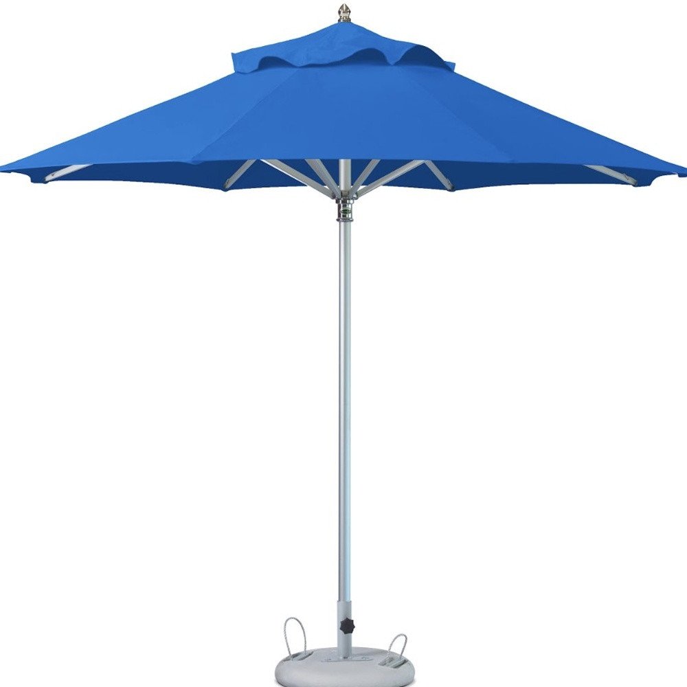 10' Blue Polyester Round Tilt Cantilever Patio Umbrella with Stand