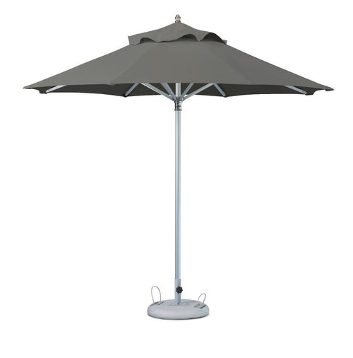 10' Charcoal Polyester Round Tilt Cantilever Patio Umbrella with Stand