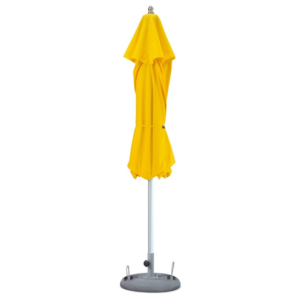 10' Yellow Polyester Round Tilt Cantilever Patio Umbrella with Stand