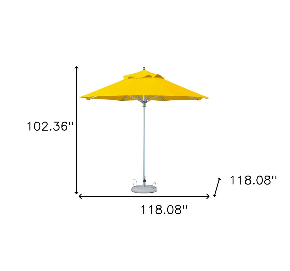 10' Yellow Polyester Round Tilt Cantilever Patio Umbrella with Stand
