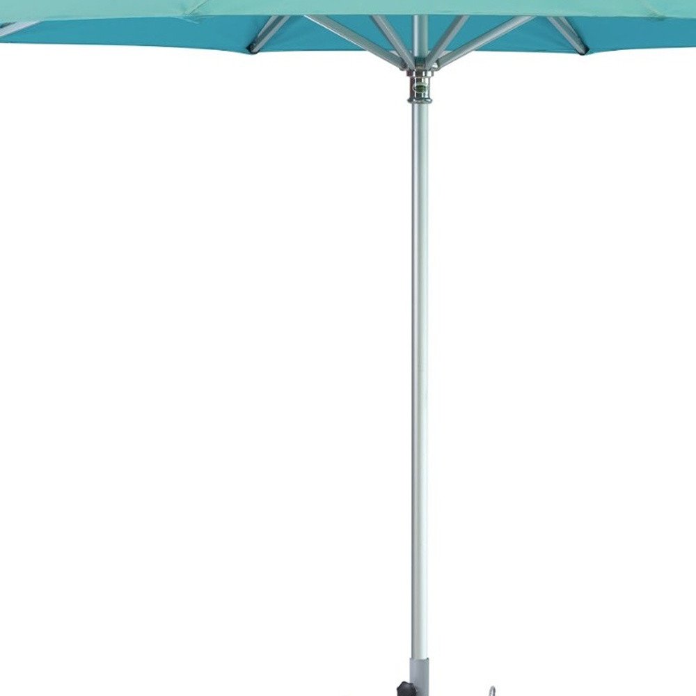 10' Aqua Polyester Round Tilt Cantilever Patio Umbrella with Stand